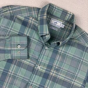 SOUTHERN TIDE Mens 'Coastal Passage' Shirt Medium Plaid Performance Stretch LS